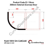 RW01-18mm 300 External (Convex) Door - Curved door store .co.uk