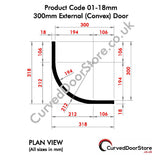 RW01-18mm 300 External (Convex) Door - Curved door store .co.uk