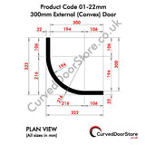 RW01-22 mm 300 External (Convex) Door - Curved door store .co.uk