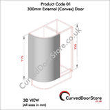 RW01-18mm 300 External (Convex) Door - Curved door store .co.uk