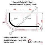 RW02-18 mm 300 External (Convex) Plinth - Please Nb:  All Prices + VAT + Delivery where applicable