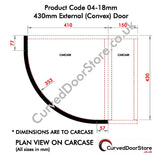 RW04-18 mm 715 H - 430 External (Convex) Door - Please Nb:  All Prices + VAT + Delivery where applicable
