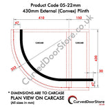 RW05-22 mm 430 External (Convex) Plinth - Curved door store .co.uk