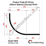 RW05-22 mm 430 External (Convex) Plinth - Curved door store .co.uk