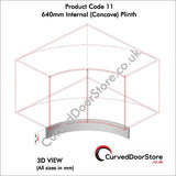 RW11-18 mm 640 Internal (Concave) Plinth - Single - Curved door store .co.uk