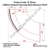 RW15-22 mm 1500 External (Convex) Plinth - Curved door store .co.uk