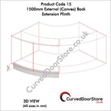 RW15-22 mm 1500 External (Convex) Plinth - Curved door store .co.uk