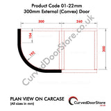RW01-22 mm 300 External (Convex) Door - Curved door store .co.uk