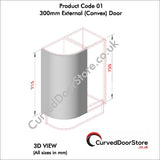 RW01-22 mm 300 External (Convex) Door - Curved door store .co.uk