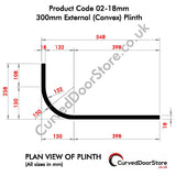 RW02-22 mm (Nb: 18 mm Thick) 300 External (Convex) Plinth - Please Nb:  All Prices + VAT + Delivery where applicable