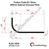 RW02-18 mm 300 External (Convex) Plinth - Curved door store .co.uk