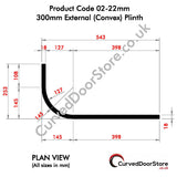RW02-22 mm 300 External (Convex) Plinth - Curved door store .co.uk