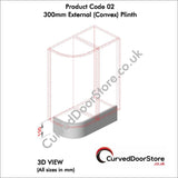 RW02-22 mm 300 External (Convex) Plinth - Curved door store .co.uk
