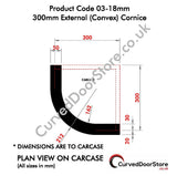 RW03-18 mm 300 External (Convex) Cornice - Please Nb:  All Prices + VAT + Delivery where applicable