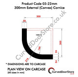 RW03-22 mm 300 External (Convex) Cornice - Please Nb:  All Prices + VAT + Delivery where applicable