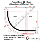 RW05-18 mm 430 External (Convex) Plinth - Please Nb:  All Prices + VAT + Delivery where applicable