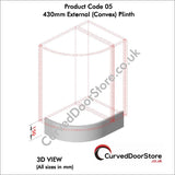 RW05-22 mm 430 External (Convex) Plinth - Curved door store .co.uk