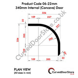 RW06-22 mm 340 Internal (Concave) Door - Curved door store .co.uk