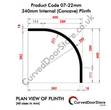 RW07-22 mm (18 mm Thick) 340 Internal (Concave) Plinth - Please Nb:  All Prices + VAT + Delivery where applicable