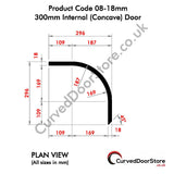 RW08-18 mm 300 Internal (Concave) Door - Curved door store .co.uk