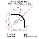 RW08-22 mm 300 Internal (Concave) Door - Curved door store .co.uk