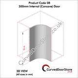 RW08-22 mm 300 Internal (Concave) Door - Curved door store .co.uk