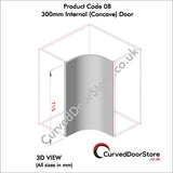 RW08-18 mm 300 Internal (Concave) Door - Curved door store .co.uk