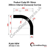RW09-18 mm 300 Internal (Concave) Cornice - Curved door store .co.uk
