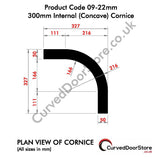 RW09-22 mm 300 Internal (Concave) Cornice - Please Nb:  All Prices + VAT + Delivery where applicable
