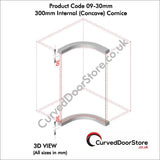 RW09-22 mm 300 Internal (Concave) Cornice - Curved door store .co.uk