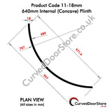 RW11-18 mm 640 Internal (Concave) Plinth - Single - Curved door store .co.uk