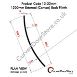 RW13-22 mm (Nb:  18 mm Thick) 1200 External (Convex) Plinth - Please Nb:  All Prices + VAT + Delivery where applicable