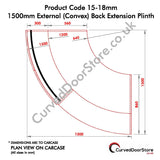 RW15-18 mm 1500 External (Convex) Plinth - Curved door store .co.uk
