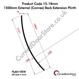RW15-18 mm 1500 External (Convex) Plinth - Curved door store .co.uk