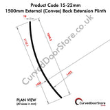 RW15-22 mm 1500 External (Convex) Plinth - Curved door store .co.uk